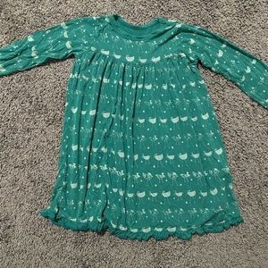 Kickee Pants Long Sleeve Swing Dress 3t - chickens